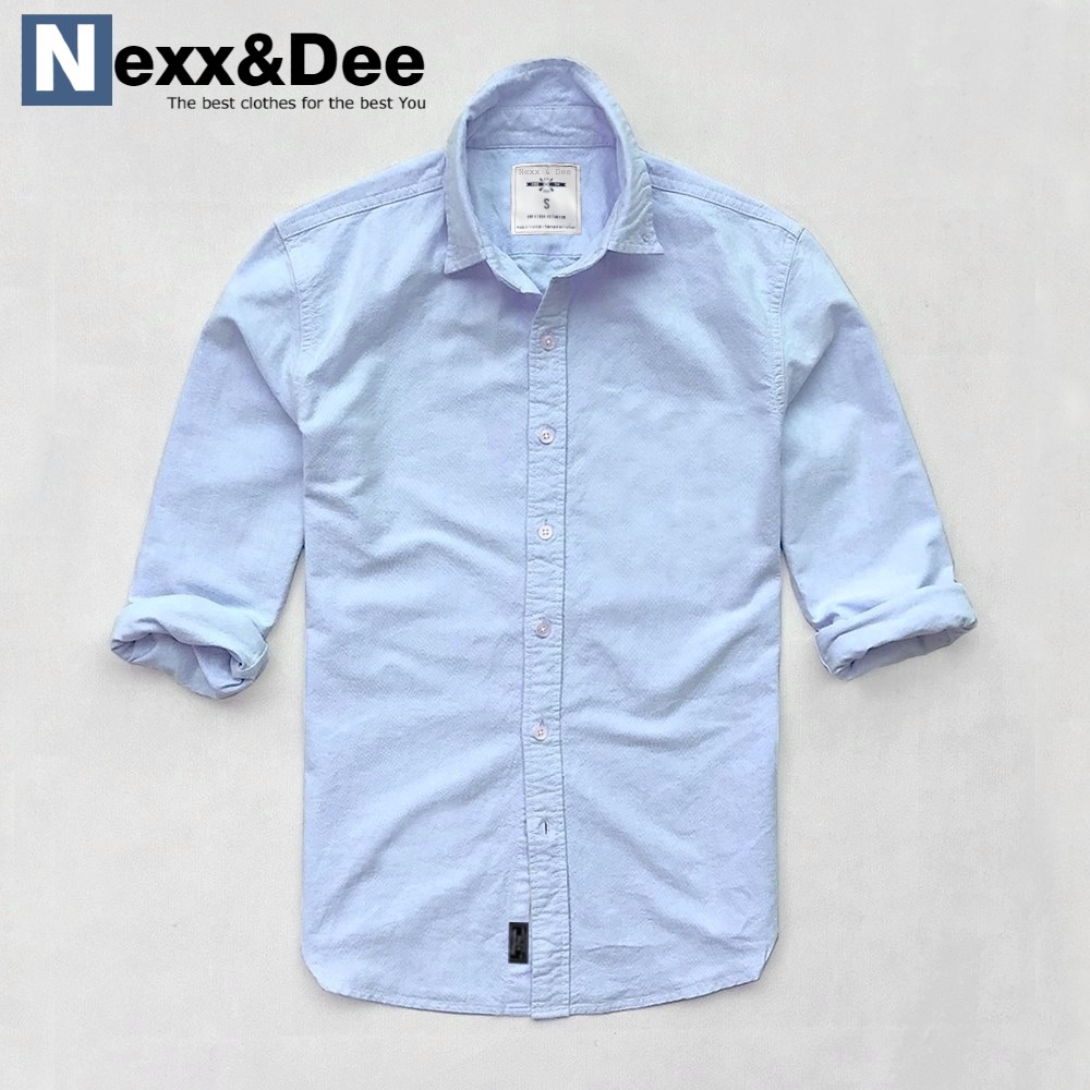 Áo sơ mi nam tay dài không túi màu trắng vải oxford denim jean cực đẹp SM03 Áo sơ mi nam tay dài không túi màu trắng vải oxford denim jean cực đẹp SM03