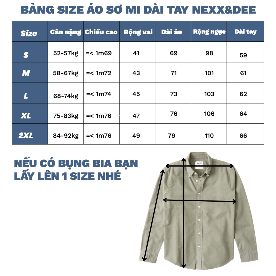 Áo sơ mi caro nam tay dài vải oxford cao cấp Nexx & Dee NS024