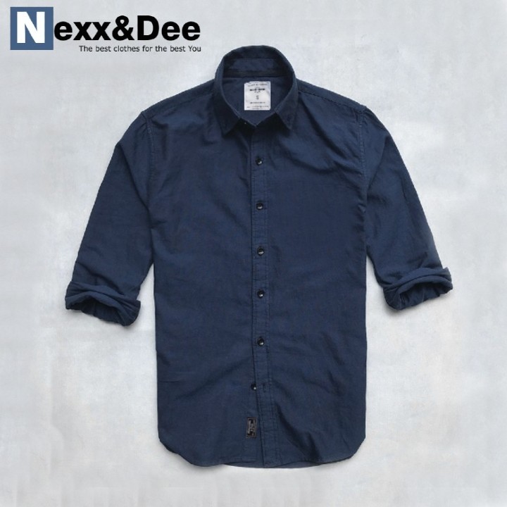 Áo sơ mi nam tay dài không túi màu trắng vải oxford denim jean cực đẹp SM03 Áo sơ mi nam tay dài không túi màu trắng vải oxford denim jean cực đẹp SM03