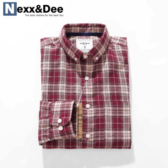 Áo sơ mi caro nam tay dài vải Oxford Wash cao cấp SM08