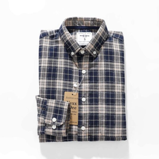 Áo sơ mi caro nam tay dài vải Oxford Wash cao cấp SM08