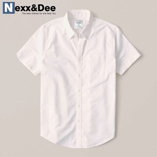 Áo sơ mi ngắn tay nam vải oxford cao cấp màu trắng Nexx Store 01