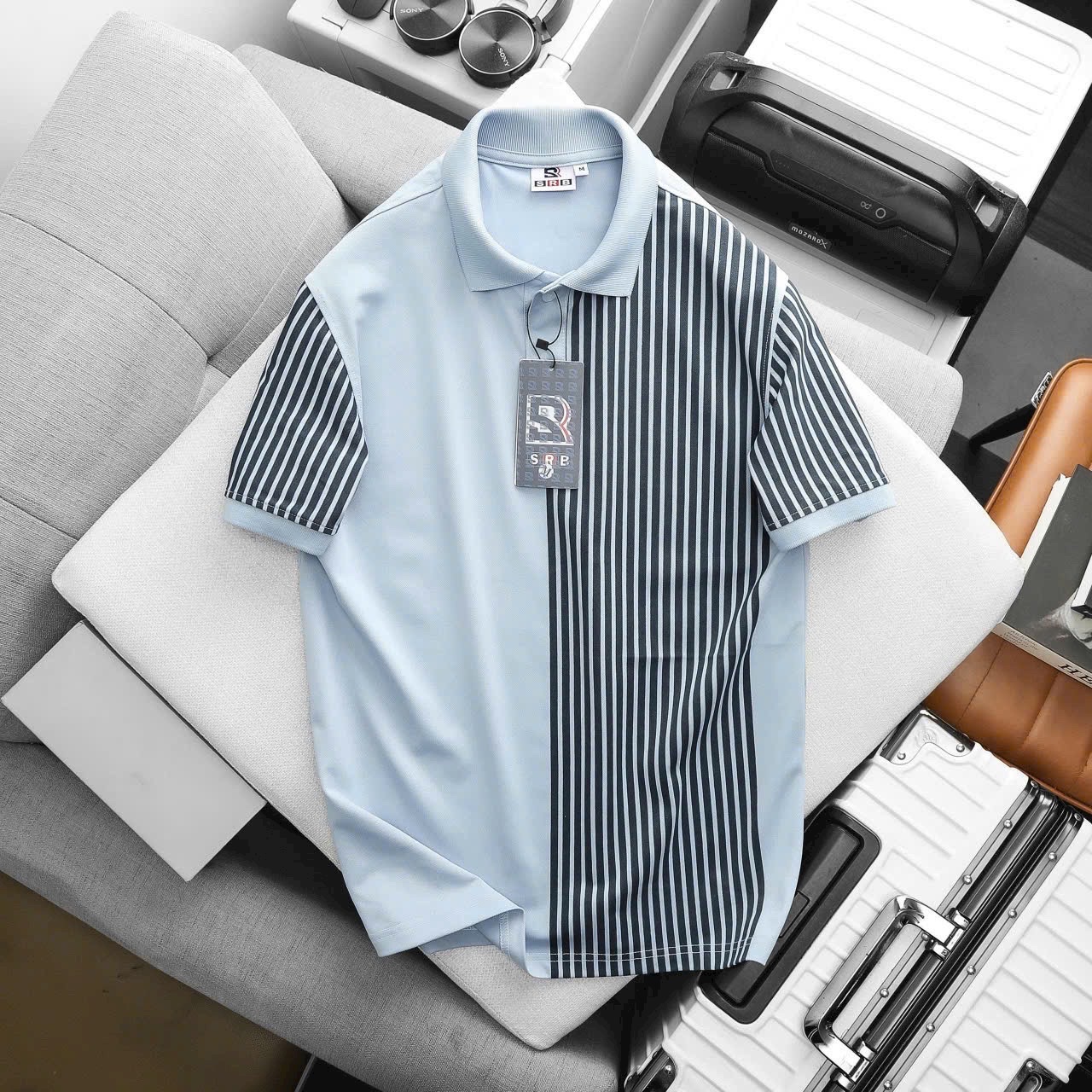 Áo thun POLO nam cá sấu vải cao cấp phối sọc ở cổ TRẺ TRUNG PL29 Áo thun POLO nam cá sấu vải cao cấp phối sọc ở cổ TRẺ TRUNG PL29