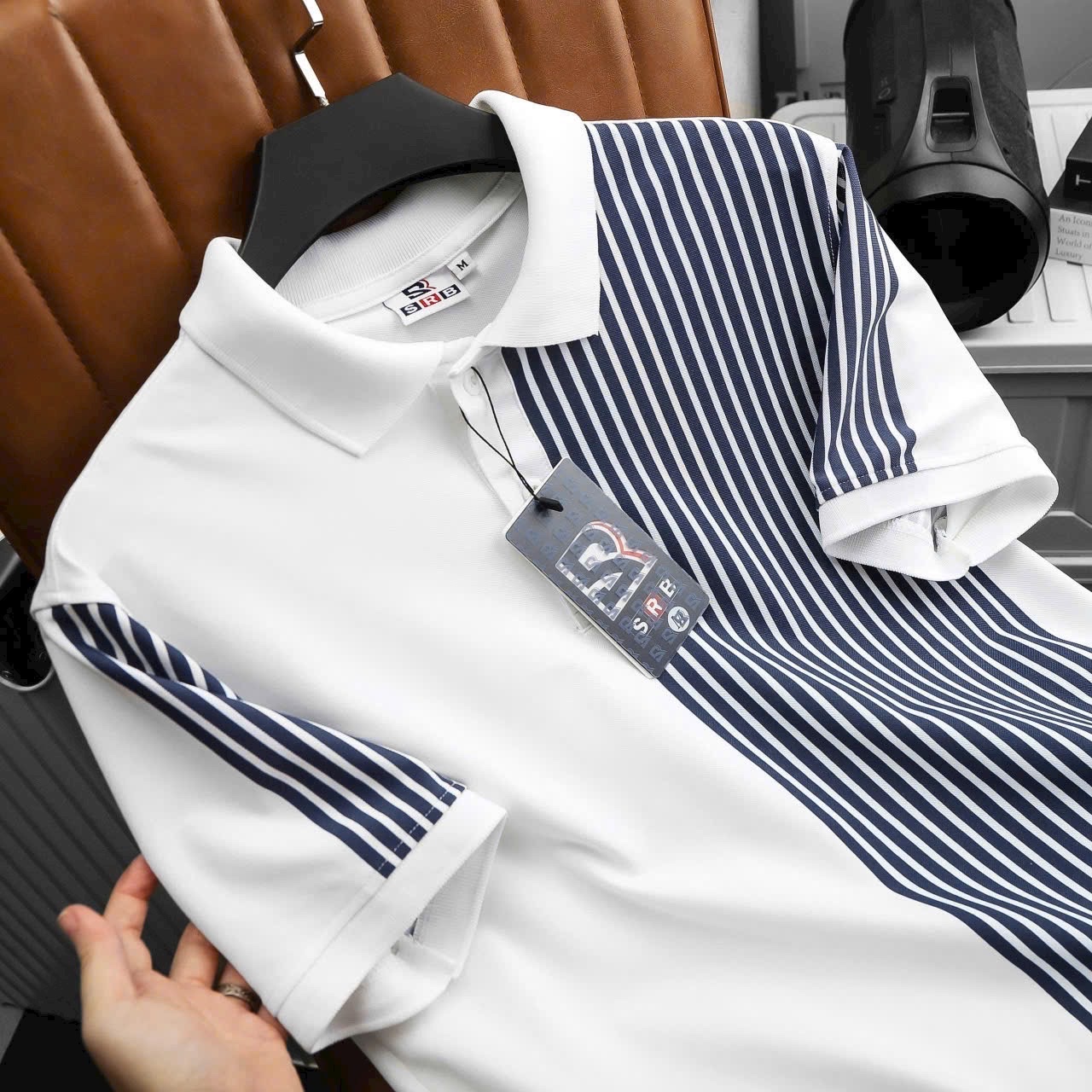 Áo thun POLO nam cá sấu vải cao cấp phối sọc ở cổ TRẺ TRUNG PL29 Áo thun POLO nam cá sấu vải cao cấp phối sọc ở cổ TRẺ TRUNG PL29